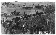 Photo:Sioux Indians Wagons Hundreds New Plows c1931 Frank B Fiske picture
