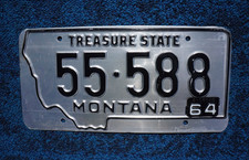 1963 1964 Montana License Plate picture