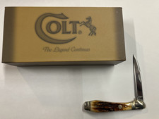 Colt CT692 Brown Bone Stag Single Blade Teardrop Knife- New in Box picture