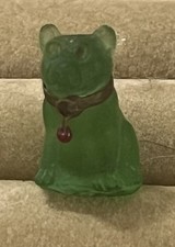 Vintage Czech Glass Bulldog Cracker Jack Prize picture