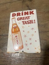 VINTAGE ORIGINAL KIST PORCELAIN SIGN OLD BEVERAGE Great Taste picture