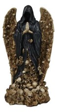 Gothic Death Prayer Grim Reaper Skeleton With Ossuary Skulls Wings Figurine picture