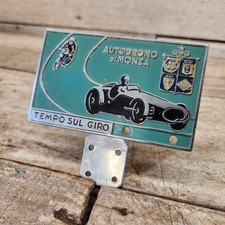 Vintage Autodromo di Monza Tempo Sul Giro Enamel Rally Race Badge Italy Auto picture