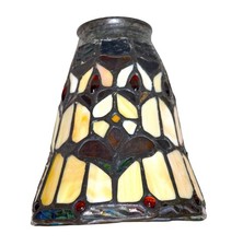 Vintage Tiffany Style Stained Glass Bell Shaped Light Shade 5.5