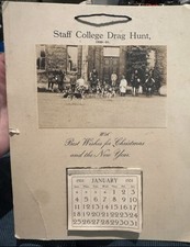 Rare 1930-31 Staff College Drag Hunt Christmas Calendar Camberley Calendar Leaf picture