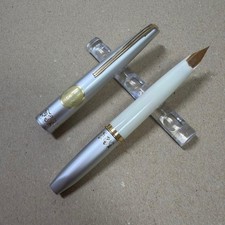 Excellent PLATINUM Pocket Fountain Pen 18K Fine F Nib White Discontinued Japan picture