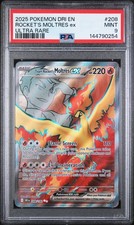PSA 9 TEAM ROCKET'S MOLTRES EX 208/182 - DESTINED RIVALS RARE HOLO - MINT picture