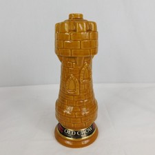 VTG 60s Old Crow Chessmen Decanter Chess Piece Light Rook Castle Empty Décor picture