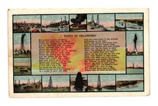 1921 OKLAHOMA OIL BOOM Postcard Multi-View Poem Oil Derricks picture