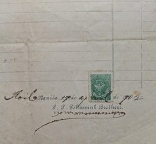 1902 MANILA PHILIPPINE ISLAND POHOOMUL RECEIPT w US IRS TAX STAMP Span Am War picture