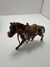 Schleich Western Saddle BREAST STRAP COLLAR and PINTO HORSE picture