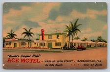 1952 Ace Motel Jacksonville FL Vintage Postcard Curteich