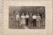Portage Pennsylvania PA Family Portrait B&W Snapshot VTG USA 1940s Vintage Photo picture