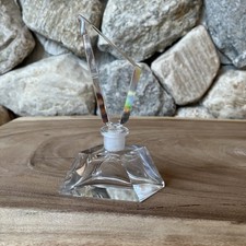 Vintage Geometrical Taper Cut Crystal Glass Perfume Bottle Unmarked Clear picture