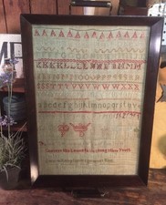 Antique 1816 Folk Art Sampler Margaret Middleton Primitive Alphabet Needlework picture