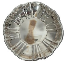 Bristol by Poole Silver Co 163 12 inch Bowl Silverplate Scallop Vintage EPCA USA picture