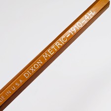 Vtg Dixon Metric #1910 Measuring Tool Unsharpened 4H Wooden Pencil Orange G21 picture