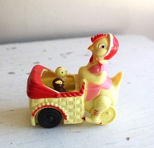 OK World Vintage 1950s Easter Toy Hard Plastic Hen Pushing Chicks in Stroller picture