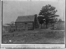 McAlester Oklahoma c1907 Pioneer Residence Original Pine Tree Log Cabin picture