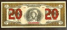 1924 Miller Brothers 101 Ranch 20 Bucks Oklahoma Advertising Scrip No. 3476 picture