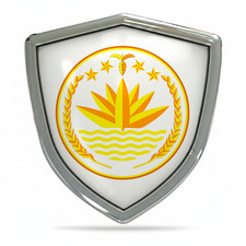 3D Domed Bangladesh Coat of Arms Bangladeshi Flag Car Sticker Resin Emblem Badge picture