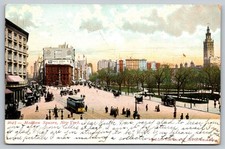 Vintage 1905 Madison Square Park New York City Postcard with Tram picture