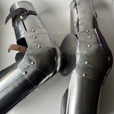 Medieval Larp Pair of Steel Arms Armor Bracers used  picture