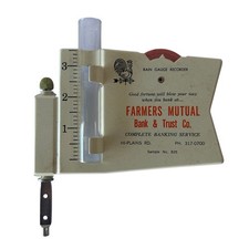 Vintage Morco Windy 825 Rain Gauge Recorder Farmers Mutual Bank Trust w Box picture
