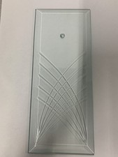 **ANTIQUE BEVELED GLASS ETCHED REPAIR PANEL FOR CHANDELIER CROSSED WAVE picture