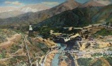 Shasta Dam During Construction Postcard Linen picture