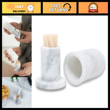 Marble Toothpick Holder with Lid - Stylish Toothpick Dispenser & Organizer for H picture