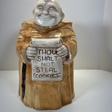 VINTAGE Thou Shalt Not Steal Friar Monk Cookie Jar Treasure Craft *READ* picture