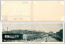 [OS1] Postcard Panorama Bi-fold undivided back, Railroad Square Haverhill MA picture