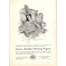 Writing Papers Lady Eaton-Hurlbut Paper Co Pittsfield MA c1905 Victorian Ad D13 picture