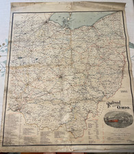 1901 Ohio Railroad Map on Linen Backing picture