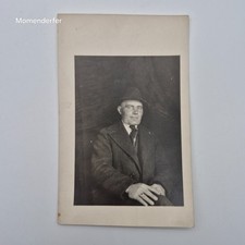 RPPC Real Photo Postcard Studio Portrait Man Fedora Overcoat c1920s-30s Antique picture