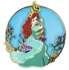Disney Pink A La Mode Ariel Trident Pin LE 300 Stained Glass Little Mermaid PALM picture