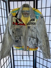 VTG 90s Too Cute By Guetta Bros Looney Toones Sylverster Denim Jacket Sufferin picture
