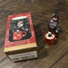 VTG 1999 Hallmark Keepsake Ornament Cocoa Break Penguin Hershey's Syrup Mug picture