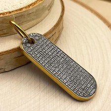 925 Silver 999 Gold Plated Pendant Oval-Shaped, with full text 