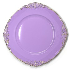 Allgala Round Charger Plates 13in Floral Lavender Set 6 picture