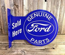Ford Genuine Parts Metal Flange Sign – Garage Wall Decor – Man Cave picture