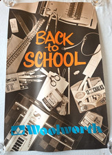 C.1970 Woolworth Back to School Vintage Store Advertising Poster 34x22 picture