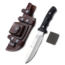 GCS Handmade Black And White Micarta Handle D2 Tool Steel Tactical Hunting Kn... picture