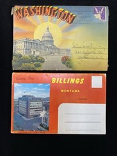 Vintage Souvenir Postcard Folder Washington D.C. & Billings Montana JE picture