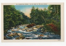 c1940 Blue Ridge Mountain Stream Scenic Linen Postcard 79 picture
