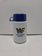 Vintage WWF World Wrestling Federation WWE Thermos Blue #3700 1989 picture