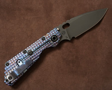 Strider SMF Black Flamed Monkey Edge FRAG Pattern (MEFP) Ti Dagger Grind 3V picture