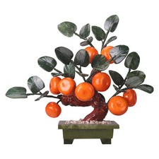 Jade Carving, Orange Tree, Chinese Entrance Hall Persimmon Jade Ornaments picture