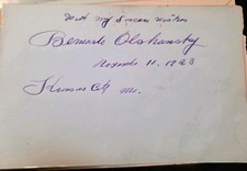 Opera Singer Bernard Olshansky Autograph  -  Nov. 11, 1923 picture